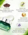 Aloderma Brightening Eye Cream with Organic Aloe Vera - Hydrating Effect for Dark Circles & Puffiness with Caffeine & Sage Oil - Day & Night Eye Care Cream for Puffy Eyes & Fine Lines, 25g/0.9oz