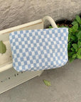Pazimiik knit checkered makeup bag