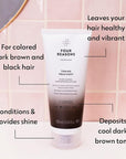 Four Reasons Color Mask - Coffee - (27 Colors) Toning Treatment, Color Depositing Conditioner, Tone & Enhance Color-Treated Hair - Semi Permanent Hair Dye, Vegan and Cruelty-Free, 6.76 fl oz