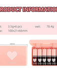 Eakroo 6 Colors Lip Tint Stain Mini Liquid Lip
