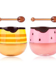2Pcs Honey Strawberry Lip Balm Honey Exfoliator