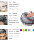 Silver Gray Hair Color Wax, Natural Hairstyle Wax 4.23 oz, Temporary Hairstyle Cream for Party, Cosplay, Halloween, Daily use, Date, Clubbing (Silver Grey)