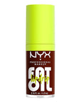 NYX PROFESSIONAL MAKEUP Fat Oil Lip Drip, Moisturizing Lip Oil Gloss, Vegan Tinted Formula, Up to 12 HR Hydration - Status Update (Rich Chocolate)