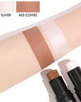 FOCALLURE 2 Pcs Contour Foundation Stick, Highlighter & Bronzer Pen, Face Brightens & Shades Pencil, Highlighting Shade Longwear Makeup, Highlight Bronzer Shaping Trimming Stick,Universal