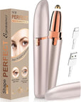 Eyebrow Trimmer for Women Rechargeable: Women Eyebrow Hair Remover with LED Light,Safe Painless Eyebrow Epilator Pen,Lady Eyebrow Shaper Electric Eyebrow Shaver Razor