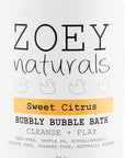 Zoey Naturals - Sweet Citrus Bubble Bath for Kids & Babies - Organic Tear-Free, Non-Toxic Toddler Soap with Moisturizing Aloe & Avocado Oil - Long Lasting Bubbles - Made in USA, 17 oz
