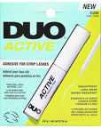 DUO Active Clear Lash Glue – Brush-On Lash Adhesive for Strip Lashes, Quick-Dry, Waterproof Eyelash Glue, 0.16 oz (4.6g)