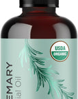 Certified Organic Rosemary Oil for Hair - Extra Large 100% Pure USDA Organic Rosemary Essential Oil for Hair Skin and Nails - Oil for Dry Scalp Treatment and Enhanced Volume and Shine