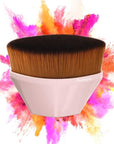 Daubigny Foundation Makeup Brush Flat Top Kabuki Hexagon Face Blush Liquid Powder Foundation Brush for Blending Liquid, Cream or Flawless Powder Cosmetics with Bonus Protective Case (Light Pink)