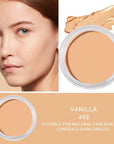 Kaely Cream Pot Concealer Full Coverage Makeup Set, Under Eye Brightener Color Correcting Concealer for Dark Circles, Waterproof Foundation Palette with Brush, Eye Ring Corrector de ojeras, 03
