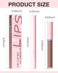 evpct Retractable 1Pcs Lip Liner Pencils and 1 Pcs Lip Gloss Makeup Set for Shaping & Sculpting Lips, Brown Long-Lasting Waterproof Longwear Matte Rich Lip Colors Liner Crayon Liquid Lipstick 05#