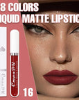 evpct 1Pcs Dark Red Liquid Matte Lipstick Lipgloss Set for Women, labiales mate 24 horas originales matte larga duracion 24 Hour Lipstick Lip Stains Long Lasting Waterproof 24, 16#