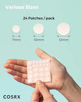 COSRX Acne Pimple Patch (96) Absorbing Hydrocolloid Original 3 Size Patches for Blemishes and Zits Cover, Spot Stickers for Face and Body, Not Tested on Animals