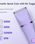 Electric Razors for Women - 4 in 1 Bikini Trimmer for Women, Waterproof Body Pubic Shaver for Womens Wet & Dry Use, Replaceable Facial & Nose Hair Trimmer, Rechargeable Hair Removal Kit, Purple