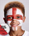 Blue Squid Face Paint Water Based Single Cake Professional Face Paint & Body Paint - Water Activated, Kids Adults Face Painting for Costume, Halloween Makeup, Cosplay - Red & White Face Paint 30g