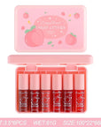 6 Colors Peach Lip Tint Stain Set, Korean Lip