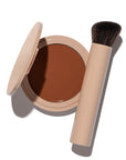 No Makeup Makeup Long-Lasting Lightweight Foundation & Brush Duo | Cruelty-Free, Fragrance-Free, Buildable, Transfer-Proof Makeup (Warm Deep)