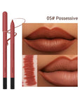 KISSIO Lip Liner,Creamy Lip Pencil,Long Lasting Lip Liner with Sharpener,Matte Finish,Smooth and Soft,Non-Dry,Easy to Use,Cruelty free,0.02 oz,05 Possessive