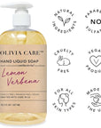 Olivia Care Antibacterial Hand Soap - Infused with Sage & Tea Tree Oil & Lemon Verbena Fragrance, Cleansing, Germ-Fighting, Moisturizing Hand Wash for Kitchen & Bathroom -18.5 fl oz