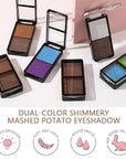 Double color eye shadow, Eyeshadows Creamy, high pigment eye makeup palette, matte shimmer metal eye shadow powder, Blendable, Ultra-Pigmented, Easy to Apply, Matte & Shimmer, (03)