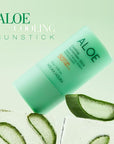 Holika Holika Aloe Cooling Sunscreen Stick: Moisturizing, Soothing, Hydrating, Face & Body, Broad Spectrum, PF 50+, PA++++, Reef-Friendly, Lightweight
