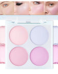 Face Blushes Quads, Matte Blush Makeup Palette, Light Pink Lavender Dark Pink and Mauve Cream Blushes Palette, Makeup for Older Women, Natural Pigmented Paleta de rubor 4 colores