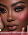 Rose Bean Paste Matte Single Pressed Cheeks Face Blushes Makeup Palette, Rose Bean Monochrome Cream Blushes Palette Makeup for Older Women, Natural Pigmented Paleta de rubores monocromática 04