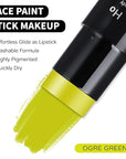 Go Ho Ogre Green Face Paint Stick,Water Based Washable Face Body Paint,Non-toxic Full-coverage Cream Ogre Green Body Paint for Halloween Costume Cosplay SFX Alien Makeup