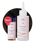 eSalon Permanent Hair Color & Hair Dye Complete Kit - Soft Black - Personal Colorist Kit for Up To 100% Gray Coverage for All Hair Types - Professional-Grade Ammonia-Free Hair Dye