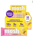 MOSH Lemon White Chocolate Keto Protein Bars, High Fiber, Low Carb, Gluten Free, High Protein, Brain Healthy Snack, 12 Count