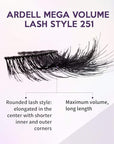 Ardell Mega Volume Lash 251 Multi-Layered False Lashes with Curl Technology, 4 pairs