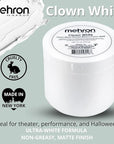 Mehron Makeup Clown White Professional Face Paint Cream Makeup | White Face Paint for Stage, Film, Cosplay, & Mime | Halloween Clown 16 oz (453g)