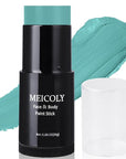 MEICOLY Teal Face Body Paint Stick(1.06 Oz),Cream Blendable Full Body Paint Stick,Peacock Face Paint,Sweatproof Waterproof Face Body Paint Makeup Based Stick for Halloween Special Effects SFX Cosplay