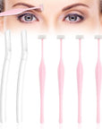 6pcs Eyebrow Razors for Women, Multipurpose Trimmers Set Precision Facial T Shape Shaver Hair Removal Tools Portable Face Exfoliating Dermaplaning Kit with Protective Cover Peach Fuzz