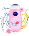 Nivea Bath Shower Water Lily Oil, 250 ML, Moisturizing Skin Cleanser with Oil Pearls and Water Lily Fragrance