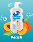 Dial Kids 3-in-1 Body + Hair + Bubble Bath, Peach, 24 fl oz (Pack of 4)