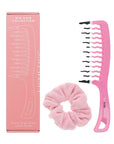 Big Hair Tools Extra Large Wide Tooth Comb for Thick, Curly, Wavy or Long Hair - Frizz-Free Detangling Shower Comb - Big Hair Comb and Microfiber Scrunchie