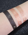 Eye shadow low saturation delicate long-lasting eye shadow palette, Monochrome Glittler Eyeshadow, pressed glitter eyeshadow, Glittle Pressed Powder Single Vegan Eyeshadow, (02 Glittle Brown)