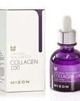 MIZON Collagen 100 Korean Ampoule with Concentrated Marine Collagen Elasticity Booster Serum Peptides Deep Hydration (1.01 fl. oz)