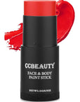 CCbeauty Red Face Paint Stick, Face Painting Kit, Full Coverage SFX Makeup Foundation, Professional Non-Toxic Body Paint for Halloween Costume Party, For Clown, Devil, Demon, Spider Makeup