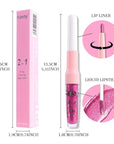 Kaely 2-in-1 Rose Metallic Lipstick and Lip Liner, Shimmer Liquid Metallic Lipsticks for Women, Glitter Lip Gloss Stain Long Lasting Waterproof Smudge Proof 24 Hour, Vegan Makeup, 15