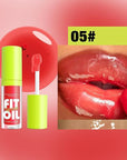 8 Colors Hydrating Lip Oil, Big Brush Head Lip Glaze Shiny Transparent Lip Glow Oil 0.35 Fl Oz, Glossy Finish (# 05)