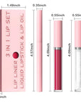 3-in-1Grayish Purple Matte Lip Stain Kit | Waterproof Lip Liner + Hydrating Matte Lip Gloss + Nourishing Lip Oil | Long Lasting Plumping to Create Perfect Lip Makeup.07#