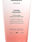 Four Reasons Color Mask - Rose Gold - (19 Colors) Toning Treatment, Color Depositing Conditioner, Tone & Enhance Color-Treated Hair - Semi Permanent Hair Dye, Vegan and Cruelty-Free, 6.76 fl oz