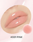 Hydrating Lip Glow Oil, Plumping Moisturizing Lip Oil Gloss, Smooth Lip Lines Plump Lip,Transparent Plumping Clear Glossy Tinted Balm Care 0.2Fl oz #Pink
