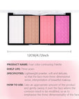 Matte Powder Blush Palette, 4 Colors Face Palette with White Highlighter, Brown Contour, Pink & Rose Pink Blush for Cheeks, Natural Lasting Makeup Palett for Women, Blus and Highlighter Pallet