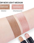 Kaely 2in1 Cream Bronzer Highlighter Stick,Face Shaping Contouring Shades Makeup,03