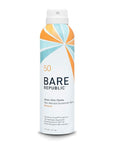 Bare Republic Mineral Sunscreen SPF 50 Sunblock Spray, Sheer and Non-Greasy Finish, Vanilla Coco Scent, 6 Fl Oz