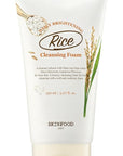SKINFOOD Rice Daily Cleansing Foam 150ml - Delicate, Fine, and Smooth Brightening Cleansing with Fermented White Rice Ingredients - Firming Bubble Facial Foam Cleanser - For Men and Women (5.07 fl. oz.)