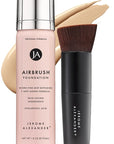 Jerome Alexander MagicMinerals AirBrush Foundation – 2 Piece Set with Airbrush Foundation and Kabuki Brush - Spray Makeup with Anti-aging Ingredients for Smooth Radiant Skin - Light Medium